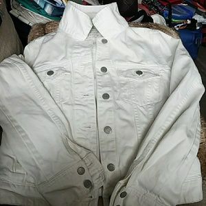 J. crew white denim jacket